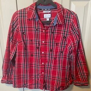Charter Club Women's Relaxed Fit Size 14 Petite Long Sleeve Shirt